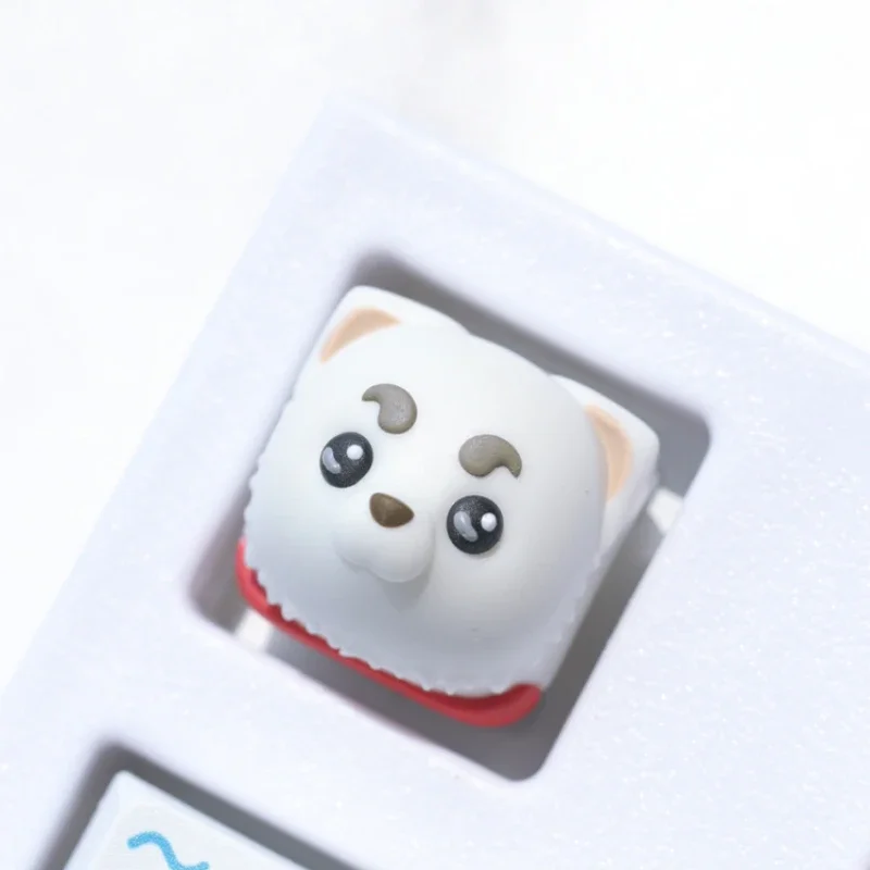 GINTAMA 귀여운 Sadaharu 키 캡 수지 계층화 된 드립 젤 크로스 스위치 애니메이션 주변 장치 기계식 키보드 액세서리 용 키 캡