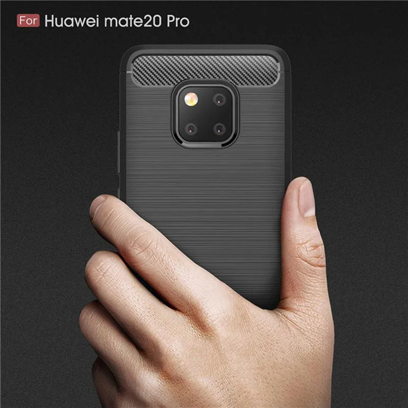 Carbon Fiber Shockproof Silicone Bumper Back Cover