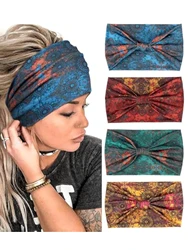 Boho Chic Women's Soft Elastic Headband - Stylish Hair Accessory - Size fits all (4PCS Set)