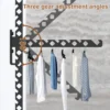 2Pcs Clothes Drying Rack Wall Mounted 180°Foldable Multi-Purpose Clothes Rack Hook Aluminum Alloy Closet Organizer Shelf NEW 3