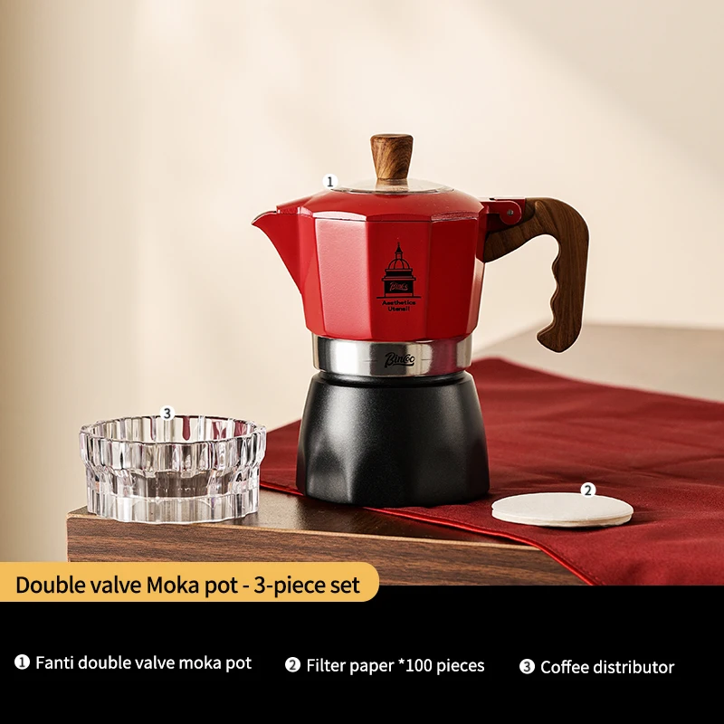 Bincoo Double Valve Moka Pot إسبريسو موكا صمام مزد...