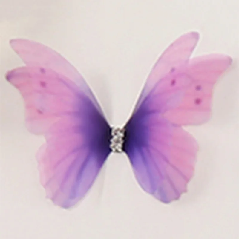Jewelry Making Supplies, Mesh Butterfly Appliques 50Pcs/lot Mesh Butterfly Double Layer With Diamond And Thin Gauze DIY Jewelry Accessories 4.5cm Clothing Mesh Butterfly