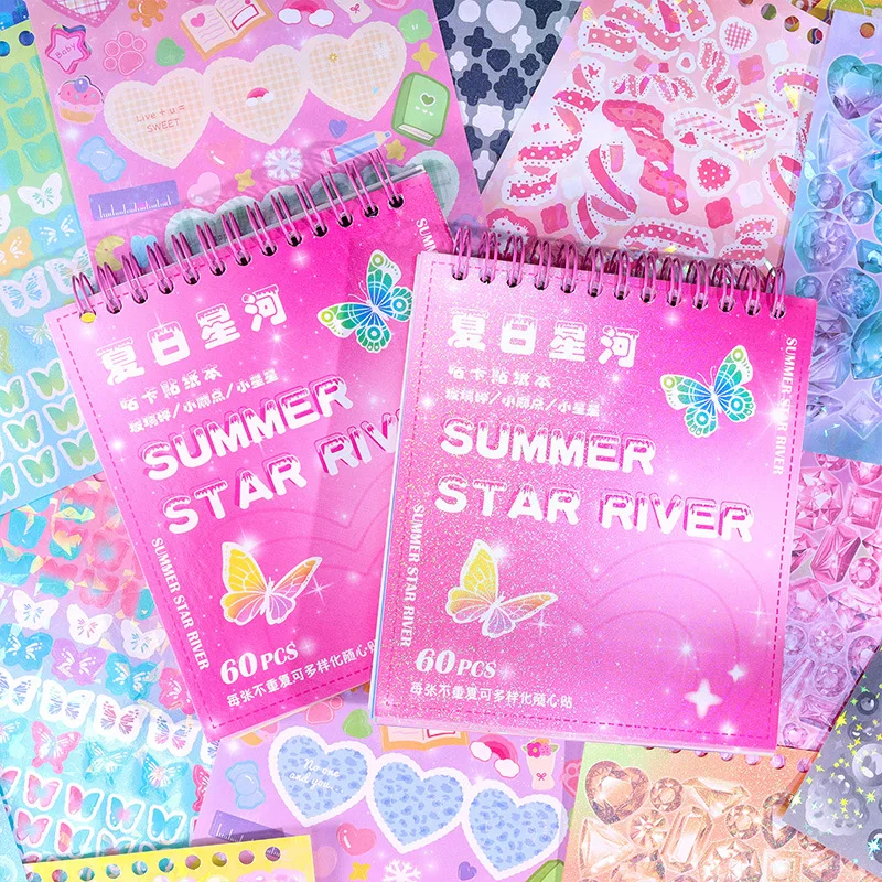 Journamm 60sheets Cute Scrapbook Stickers Book Decor Photo Album Creative Stationery Art Collage Junk Journal Materials Stickers tianzi 300pcs pack cute stickers film paper junk journal art collage diy photo album diy craft scrapbooking school supplies