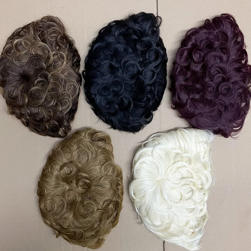 Full Machine Made Wigs Brazilian Remy Hair Pixie Cut Wig Short Bob 100% Human Hair Curly Wig With Bangs Glueless For Black Women