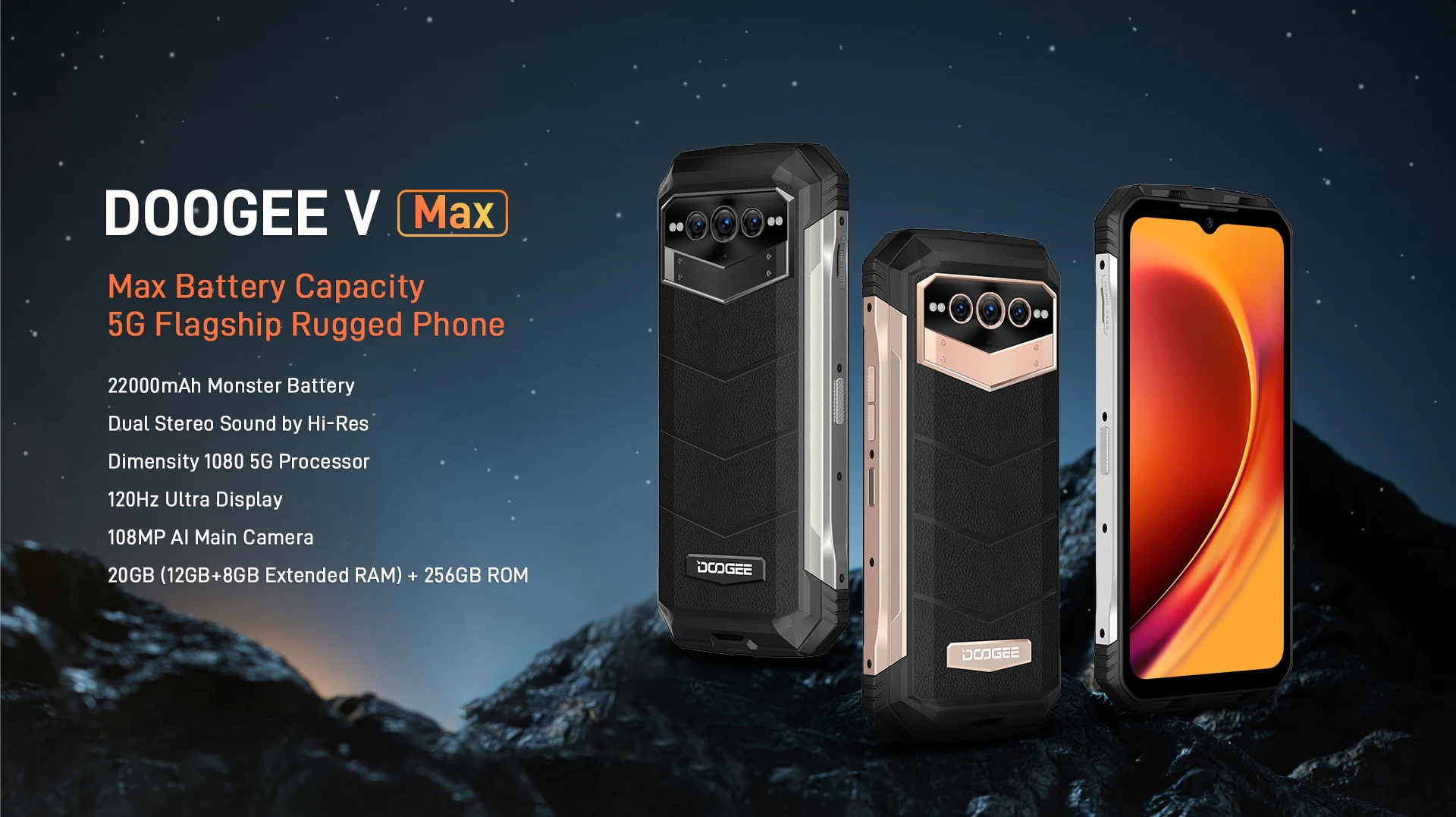 DOOGEE V Max 5G Rugged Phone 20GB+256GB 108MP Camera Night Vision 22000mAh  Battery Cellphone Dimensity 1080 NFC OTG Smartphone - AliExpress