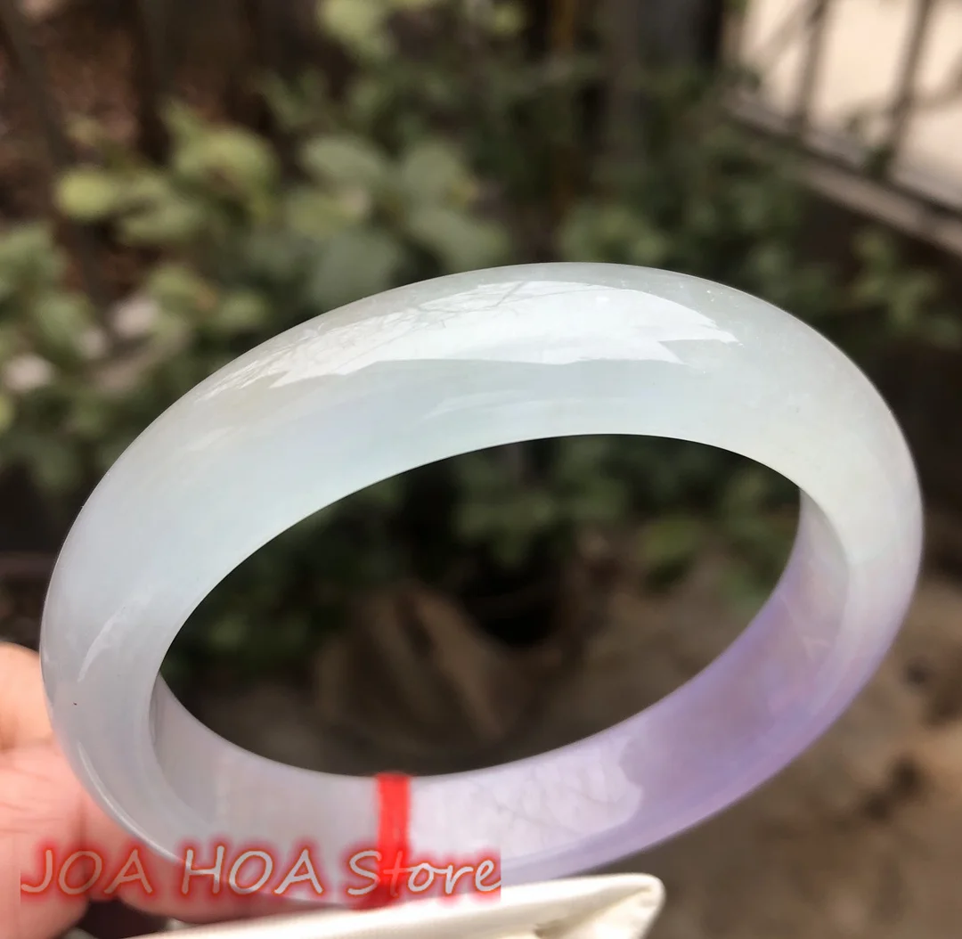 

New Natural Myanmar A Grade High Ice Light Purple White Slightly Pretty Jadeite Bangle Fashion Jade Bracelet Elegance Jewelry