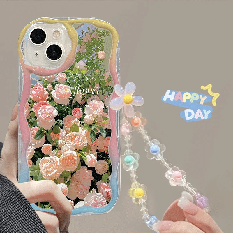 thumbnail image 1 of Bracelet Wrist Phone Case for Samsung Galaxy S23 S24 Ultra S20 FE S21 Plus A54 A34 A24 A14 A55 A35 A25 A05 Soft Silicone Cover, 1 of 5