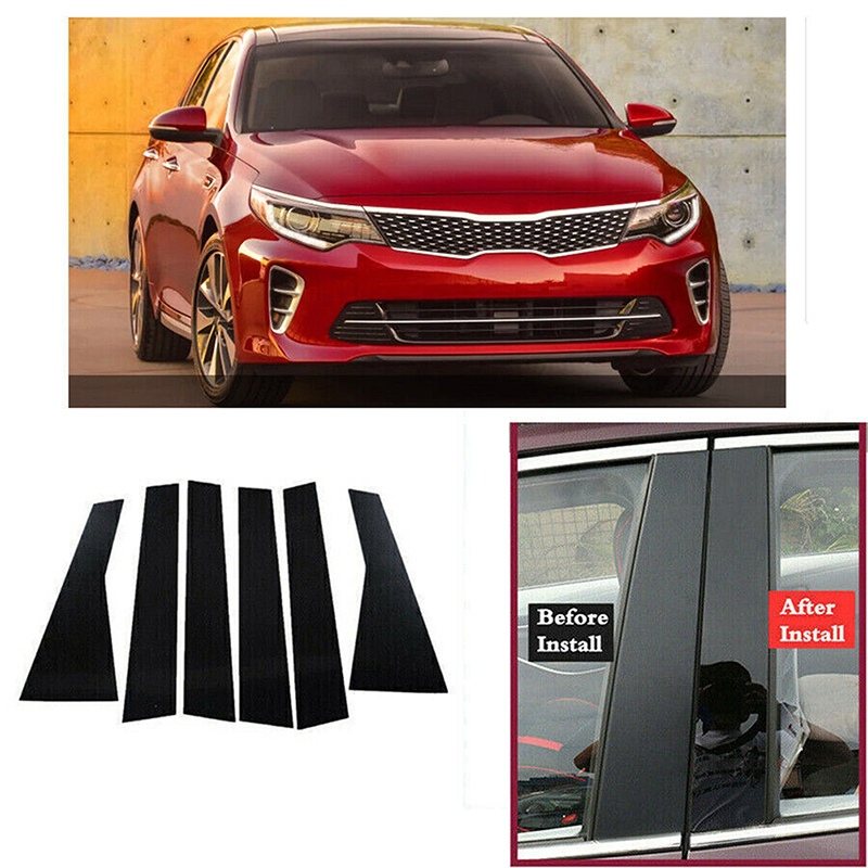 Glossy Black Car Window Door Column B C Pillar Post Cover Trim For KIA Optima K5 2016 2017 2018 2019 Decoration Stickers Styling