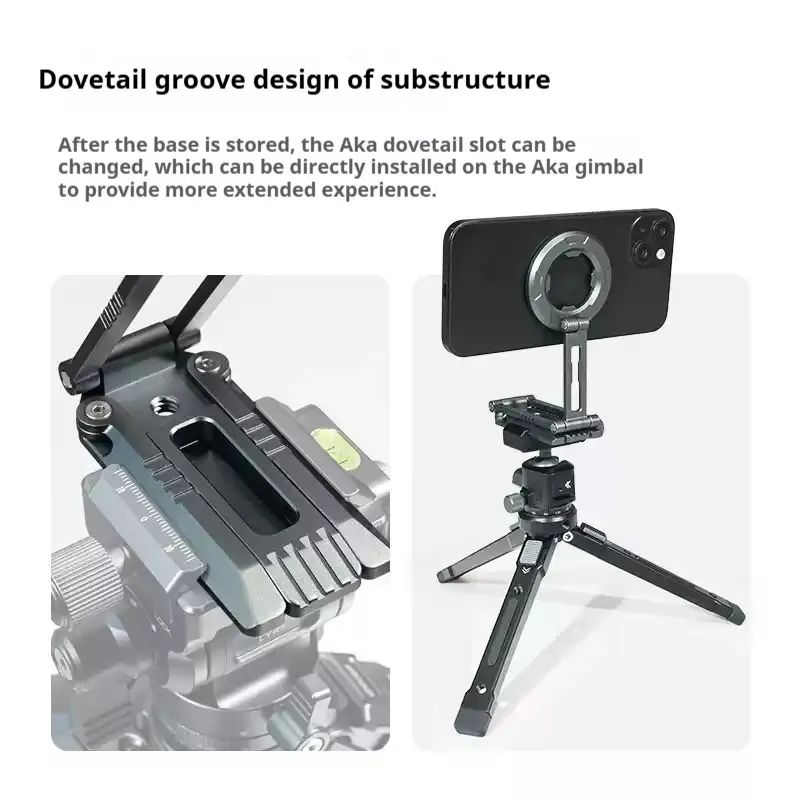MagSafe Magnetic Folding Desk Mount with Arca Type Tripod Base - Aluminum Alloy Bracket