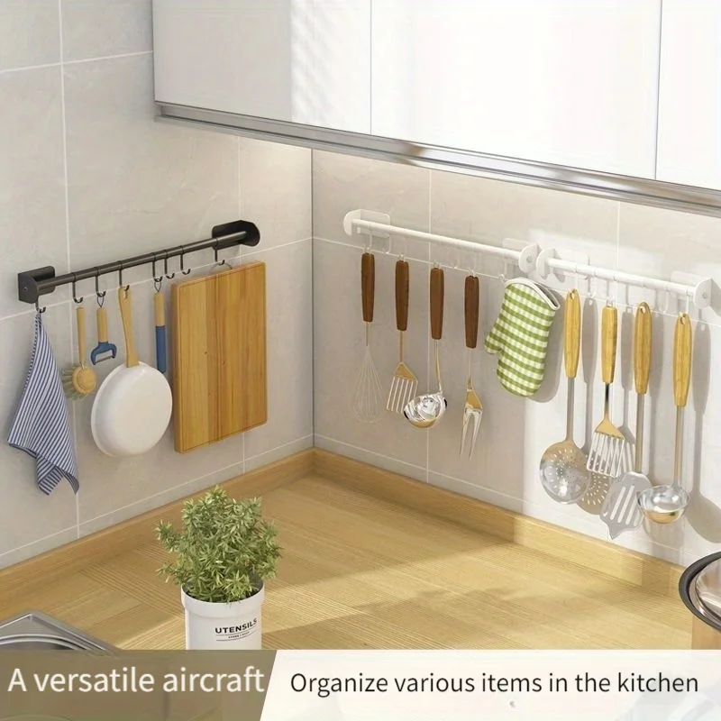 Kitchen Storage Rack Kitchen Organizer Rack Kitchen wall shelving Perforation-free traceless hook storage rack