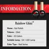 Rainbow Ghini 15ml Glitter Dark Red Gel Nail Polish Semi-Permanent Varnish UV Pale Red Nail Gel Art Supplies for Professionals 3