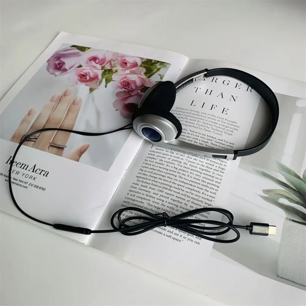 ريترو كلاسيكي Y2K السلكية سماعة ، CD موضة ، فوق ال...