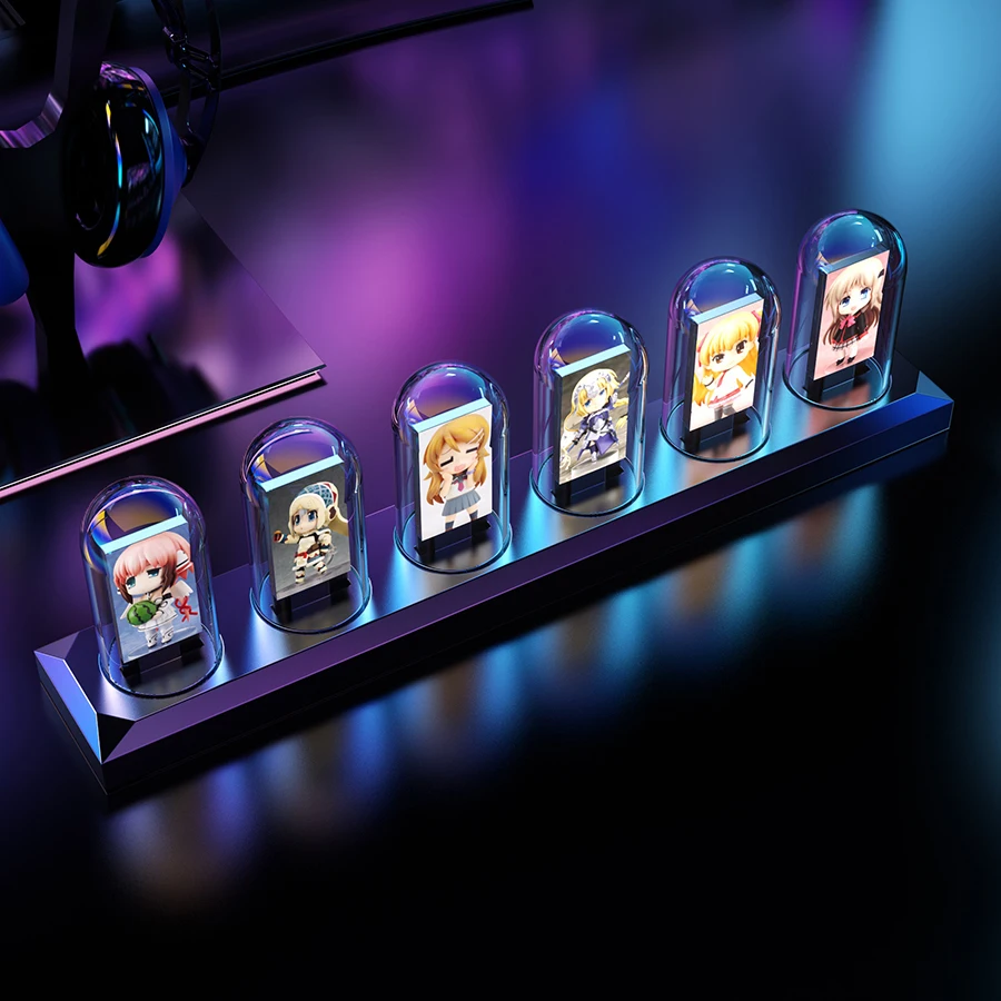 Nixie Tube Clock Night Light IPS RGB Glow Color App Control DIY Screen Digital Tube Clock For Bedroom 6