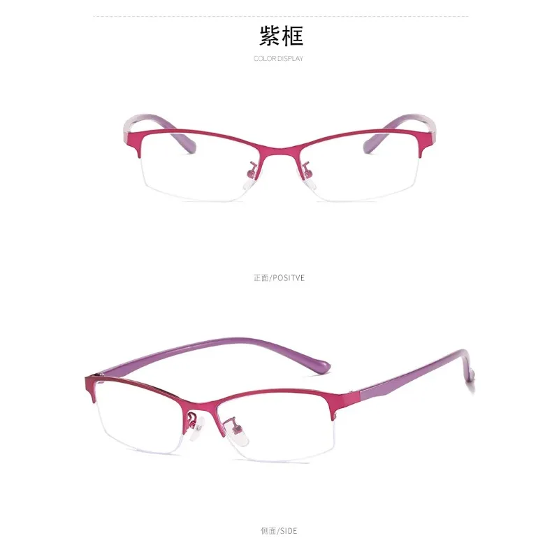 1PC Women Myopia Glasses Men Half Frame Anti-blue Light Prescription Glasses Lentes Men Finished Eyewear -1.0 To -4.0 Gafas