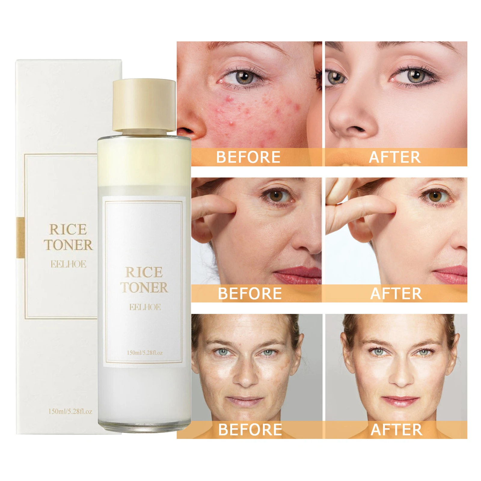 Face Serum Rice Toner Anti Acne Deeply Moisturizing Brightening Shrink Pores Nourishing Dryness Improve Fine Line Smooth Skin chinese baimiao eagle crane painting album line drawing manuscript ripe rice paper watercolor chinese drawing paper papel china