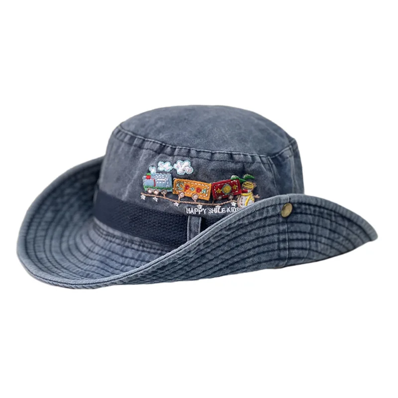 

Fashion Unisex Cowboy Hats Washed Denim Large Brim Cowboy Panama Cap Summer Cycling Hiking Hat Lightweight Caps