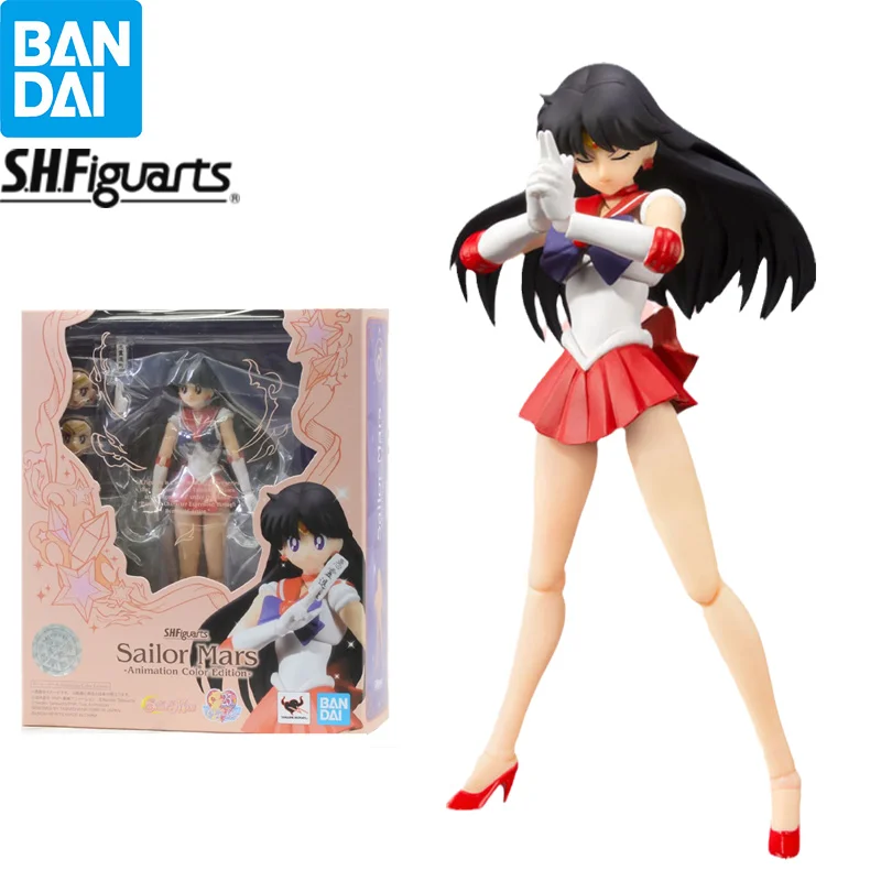 

В наличии Bandai S.H. Фигуртс Сейлор Марс Хино Рей анимационная цветная серия Сейлор Мун 14 см аниме фигурка экшн-модель игрушки подарок