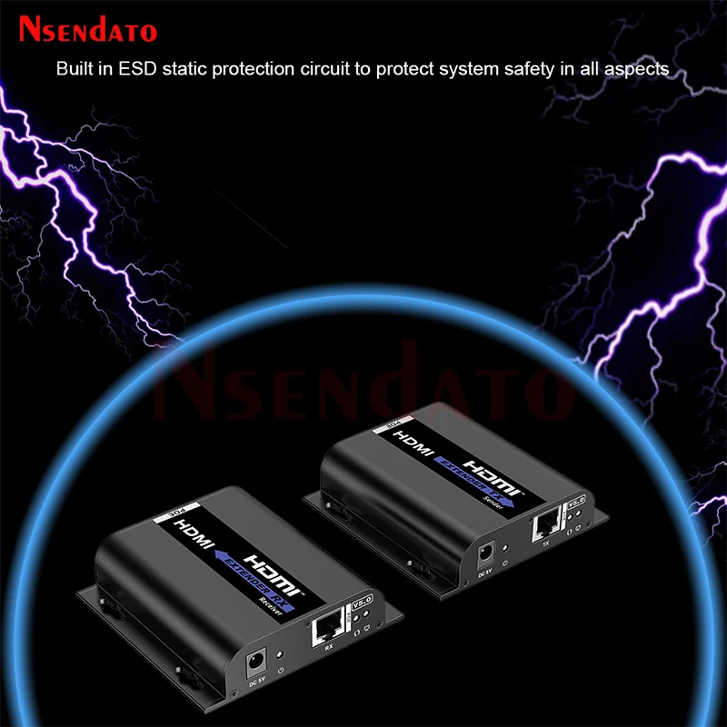 LKV383POE V5.0 1080p@60Hz 120M HDM POE Extender over IP Cat6 Ethernet Switch HDMI Video Transmitter and Receiver Kit for PC TV