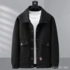 Plus Size Men's Autumn Winter Woolen Coat Extra Large tweed jacket Loose Casual Warm Coat Pocket Solid Windbreaker 11XL 12xl 2