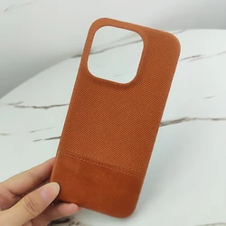 Luxury Matte Cotton Linen Leather Phone Case - Fashionable Shockproof Protective Cover - Oneplus 13 (Orange)