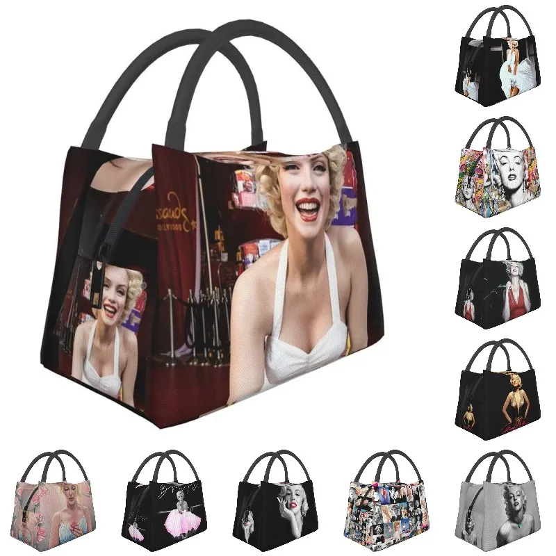 

Sexy Singer Marilynmonroe Thermal Insulated Lunch Bag Women American Model Actress Portable Lunch Multifunction Meal Food Box