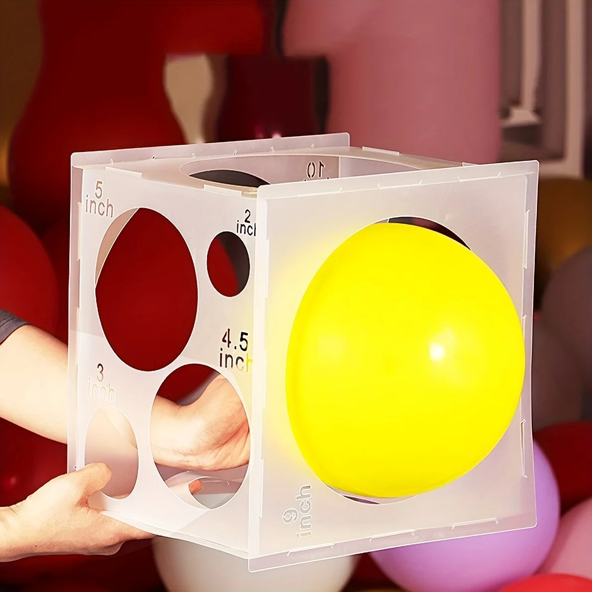 Balloon Size Measurement Box for Holiday Parties