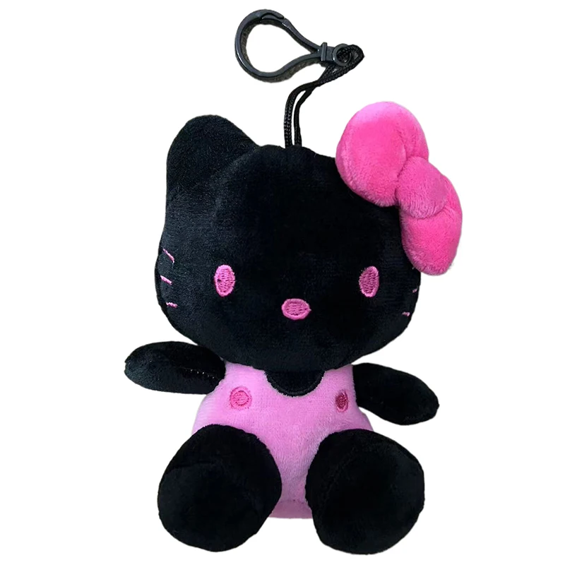 

Милые черные плюшевые игрушки Hello Kitty, набивные аниме куклы, брелок, милый рюкзак, подвеска для девочек, подарки