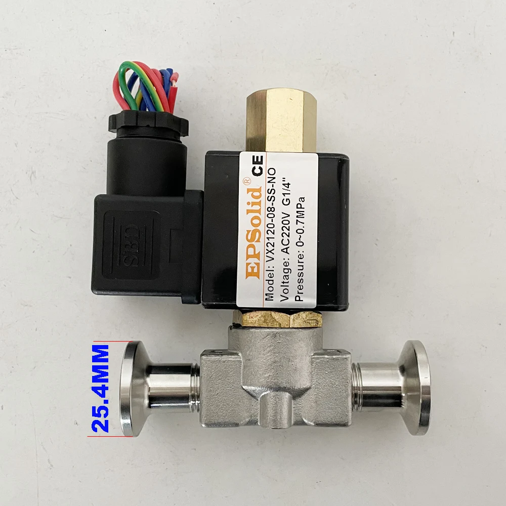 Free Shipping High Quality EPSolid Normally Open Stainless Steel Solenoid Valve 2 Way VX2120-08-SS-NO w Chuck Clamp