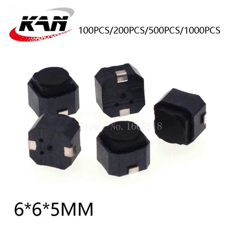 Botão de Pressão do Teclado do Silicone do Interruptor do Tato da Braid Interruptores Silenciosos 6x6x5 mm 6x6x5 mm Pinos 100 1000 Pcs