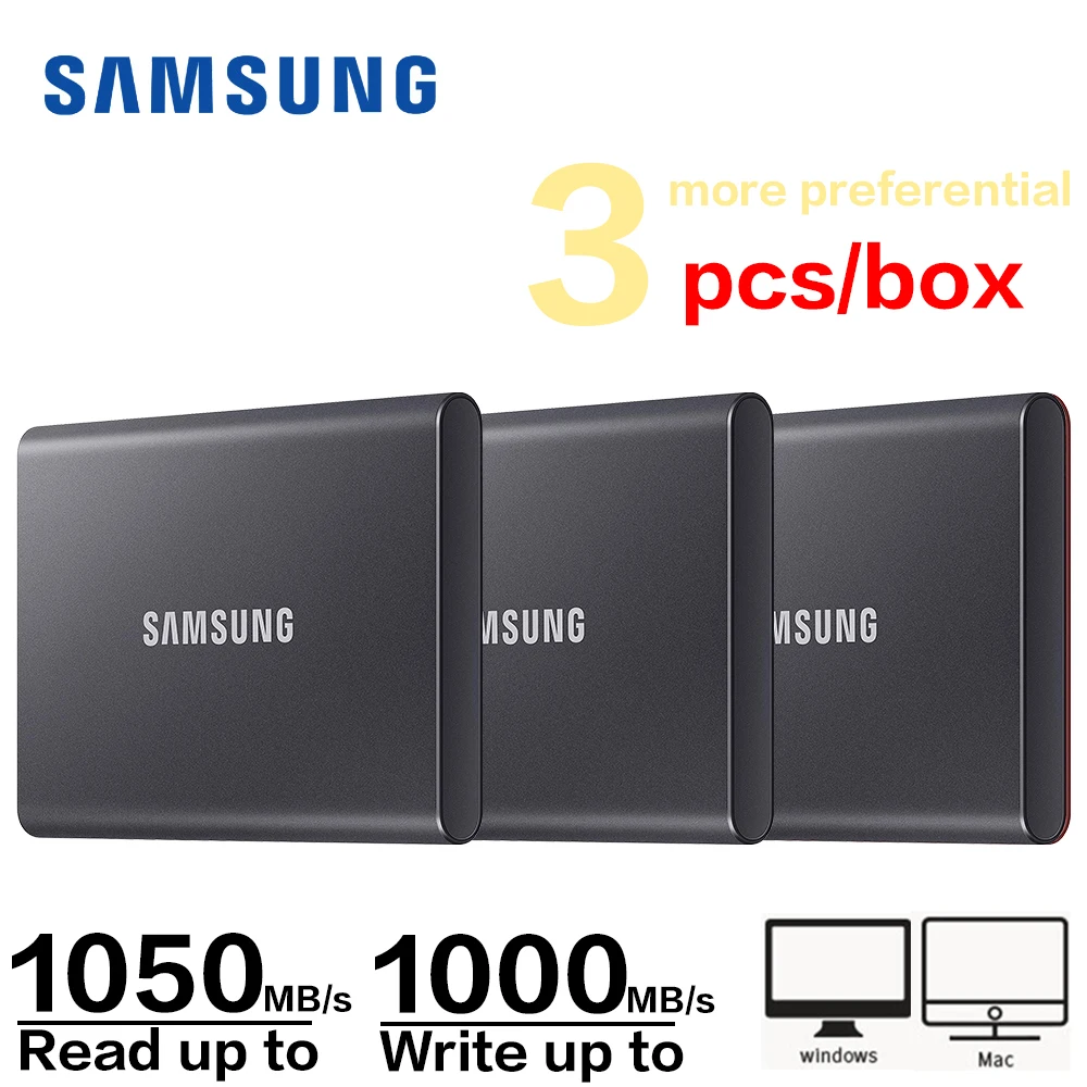 SAMSUNG SSD T7 Portable External Solid State Drive 1TB, Up to