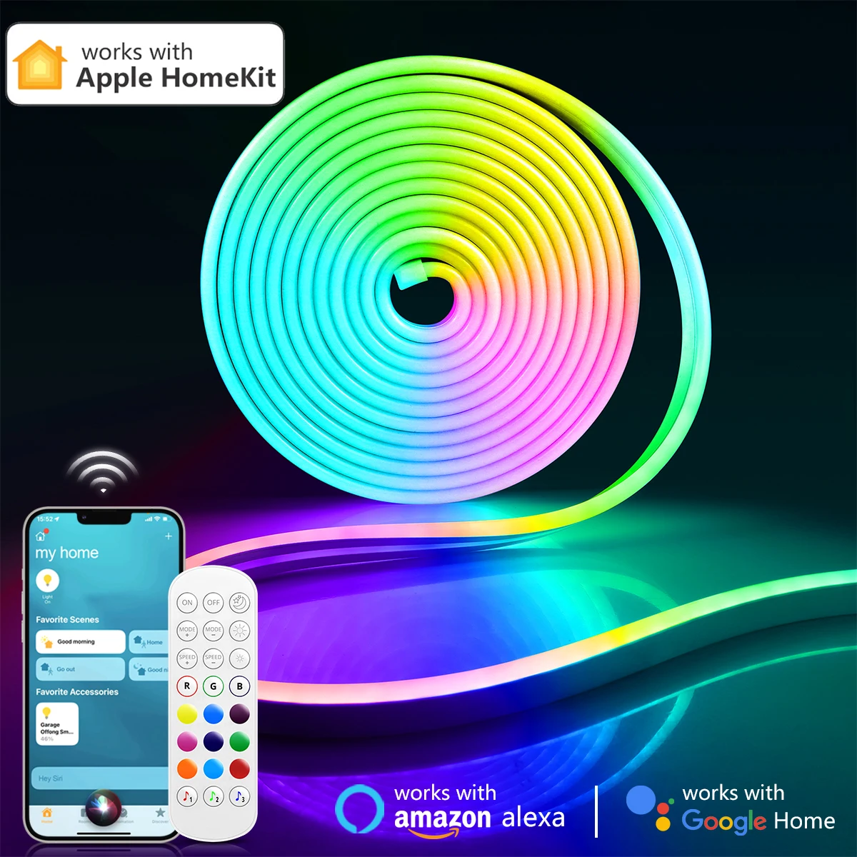 RGB Light Wifi Neon LED Strip Homekit Apple Home Cozylife APP