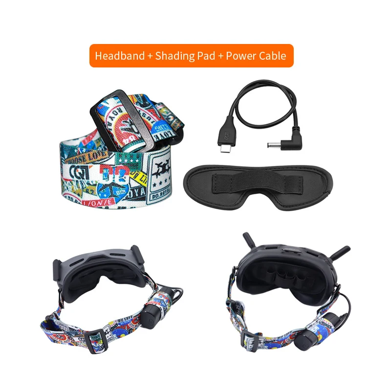 Per Dji Avata Fascia Regolabile Colorata Linea Di Ricarica Occhiali Set Di Copertura Antipolvere Per Dji Avata Drone Googles 2 Accessori