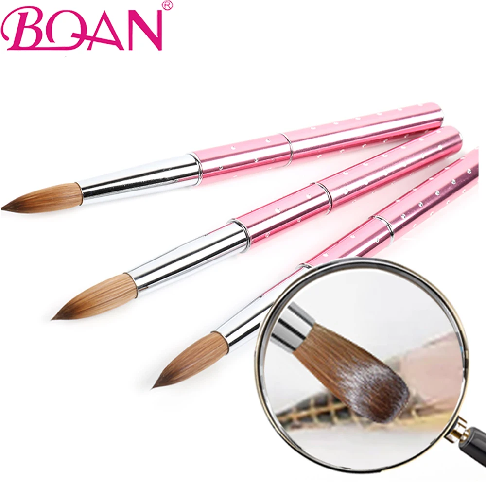 BQAN #2-#16 Kolinsky Acrylic Nail Brush 3D Pure Handmade Nail Brushes For Acrylic Application Professional Nail Art Brush Set
