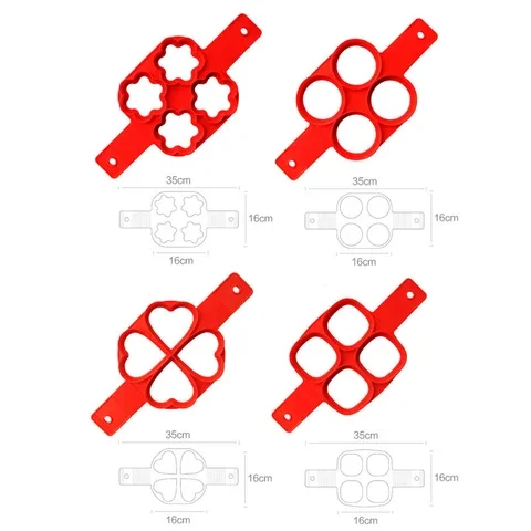 

Egg Heart-Shaped Silicone Pancake Ring Non Stick Mold Fantastic Pancake Maker Fried Egg Omelet Mould for Cooking Accessories