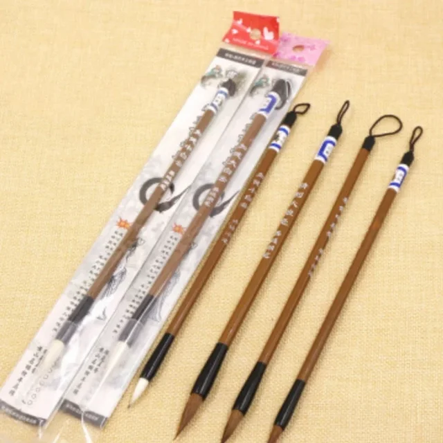 New 3Pcs/Set Traditional Chinese Bamboo Writing Brush Dip Pen Calligraphy Practice Penholder Painting School Supplies Stationery 3