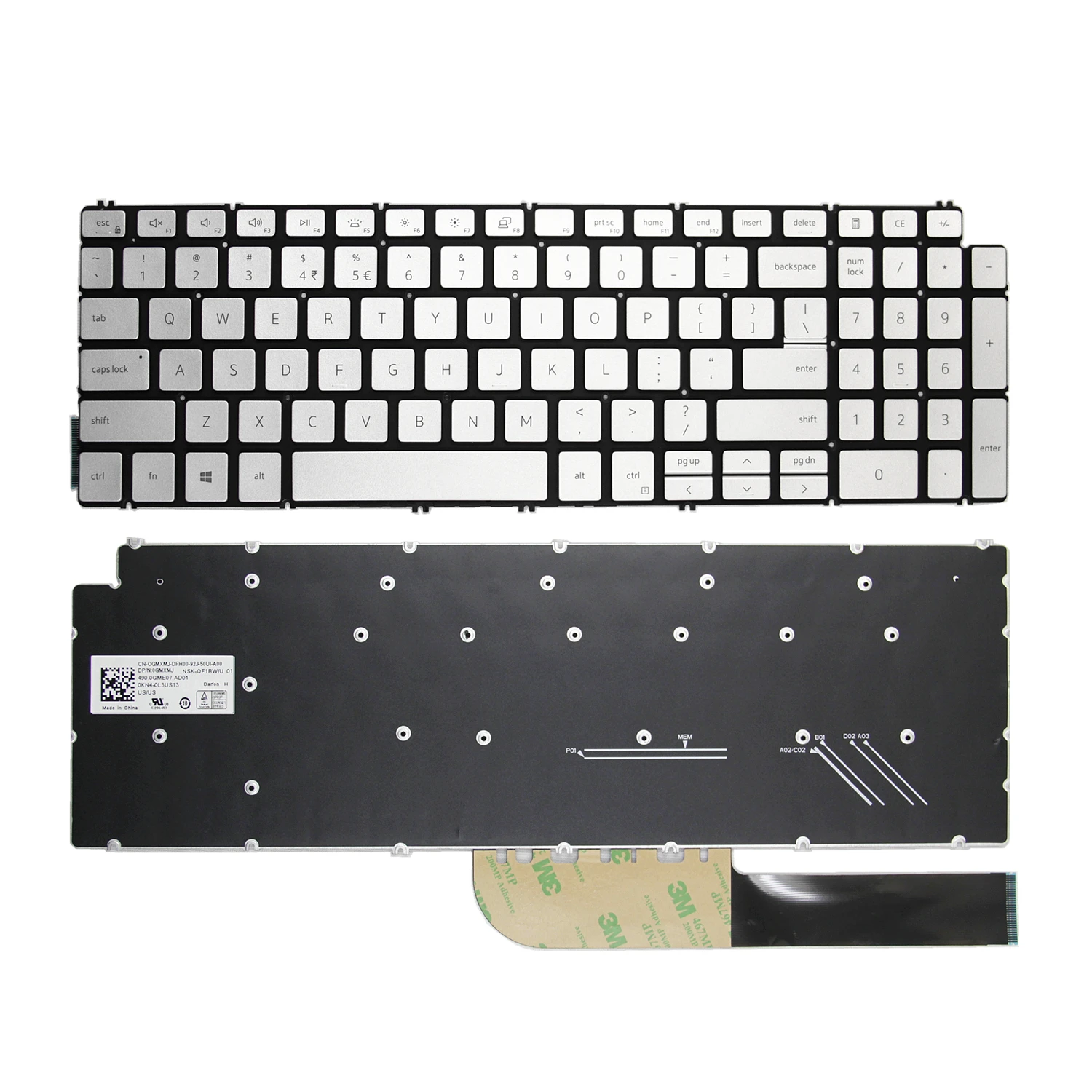 Teclado dos Eua para Dell G15 5510 5520 5525 5511 5505 5515 15pro5518 Inspiron 7500 7501 Vostro 3500 3501 5501 5502 Latitude 3510