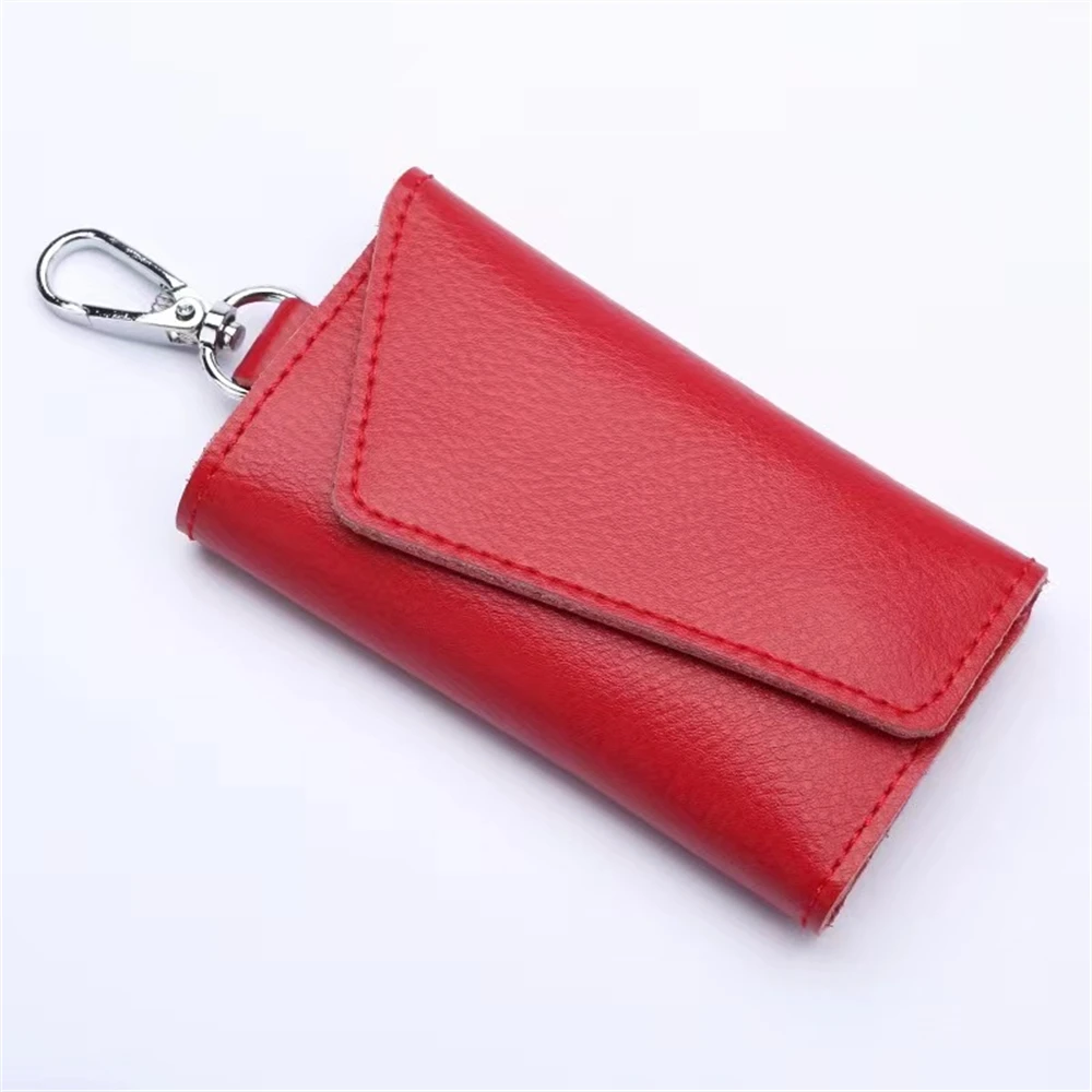Lychee Pattern Multifunction Key Bag Wallet Housekeeper Holders Leather Keychain Men Women Buckle Keys Organizer Pouch Case