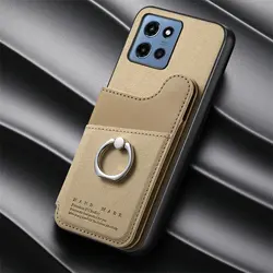 Wallet Magnet Leather RFID Card Case - Moto G54 Power 5G (Khaki)