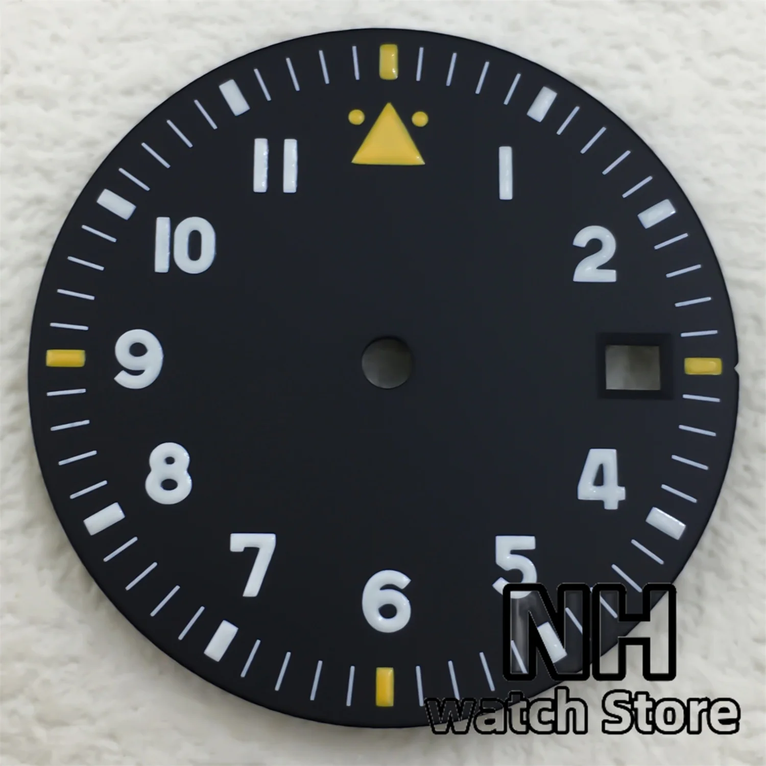Pilot Watch Dial with Luminous Hands - Black, White, Blue, Green Options, 29mm