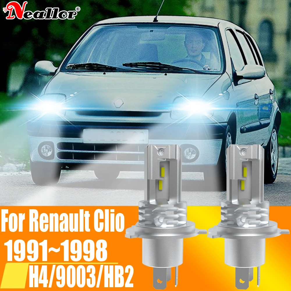 

2 шт., Автомобильные светодиодные лампы H4 HB2 9003 12 В 55 Вт для Renault Clio 1991 ~ 1998