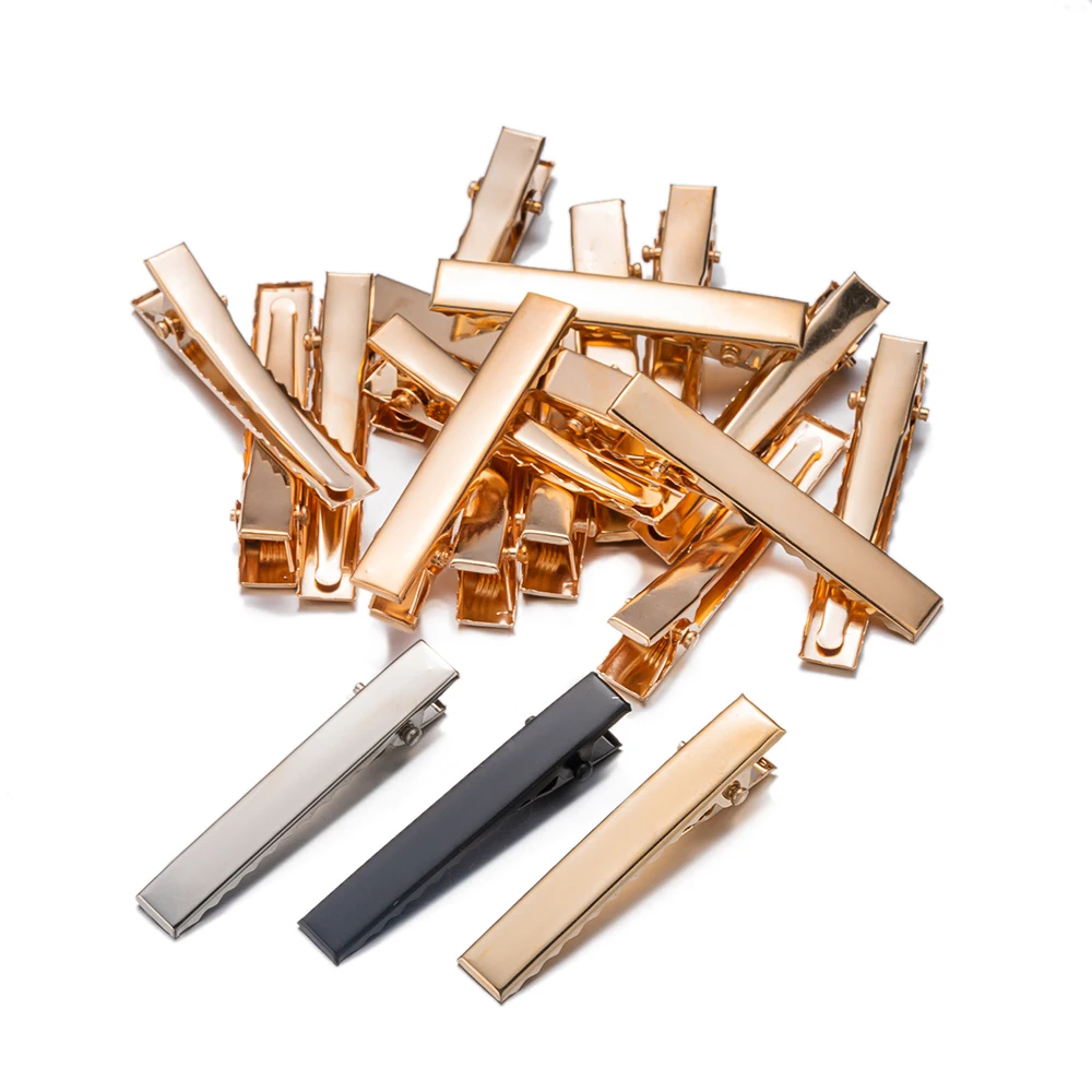 

Плоские зажимы для волос с утконосом, аксессуары для волос, пустая основа для бижутерии «сделай сам», аксессуары для укладки волос, 20/50 шт., 32/41/46/56/66/76 мм