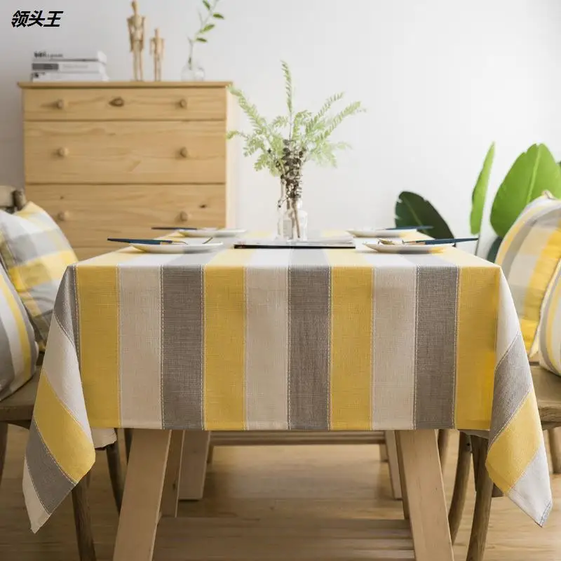 

Checkered dining table cloth, waterproof tea table cloth, linen tablecloth, fresh rectangular cover cloth
