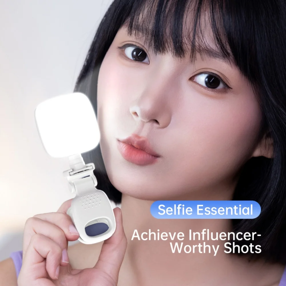 Portable Mini Selfie Fill Light LED Rechargeable Modes Adjustable Brightness Universal Clip for Phone Laptop Tablet Video Makeup