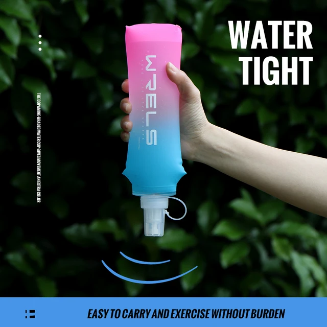 1pc Colorful Gradient Color Outdoor Convenient Folding Water Bottle for Cycling,Camping,Hiking,Running,Fitness,Travel 6