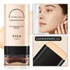 Lightweight Cream Foundation Stick with Brush,Velvet Moist Light Concealer Foundation Longlasting Flawless Face Makeup Cosmetics 1