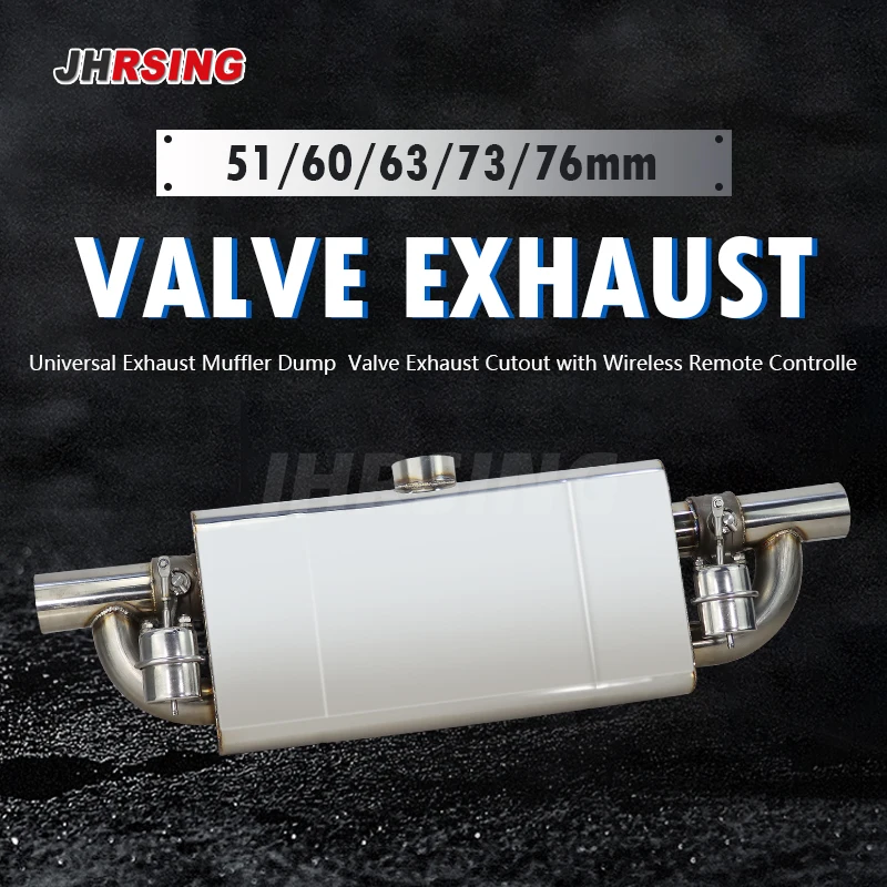 

Car Exhaust Pipe Vacuum Pump Variable Valve Mufflers Remote Control Stainless Steel Universal T Shape One In Two Out 63MM