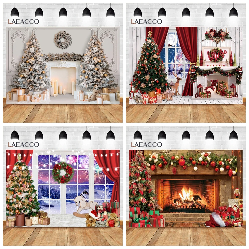 7x5FT Winter Snow Street Christmas Backdrop - Xmas Party Photography Background For Family Photos