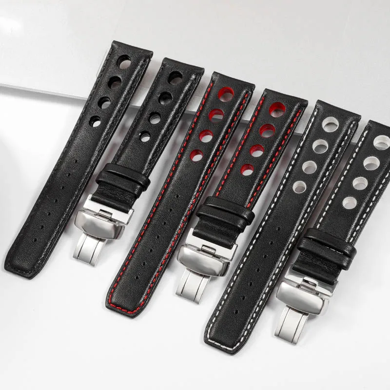 Elegant Genuine Leather Bracelet - Premium Cowhide Watchband Strap, 20mm