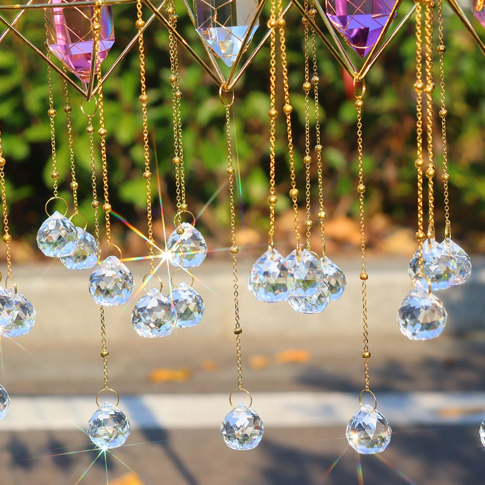 Chandelier Wind Chimes Crystal Suncatcher Window Hanging Sun