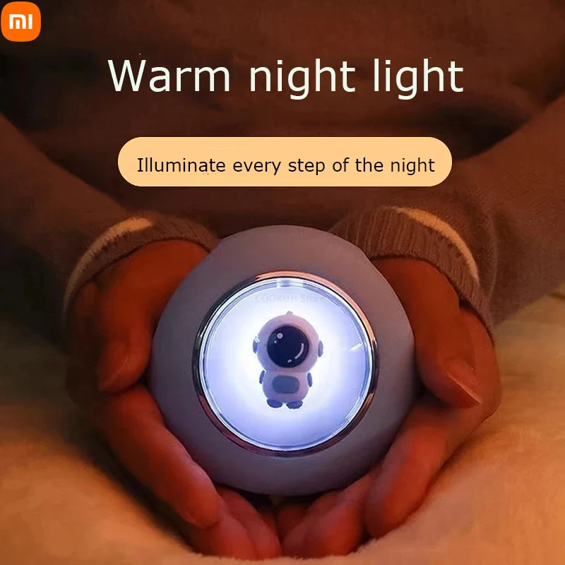 

New Xiaomi Mini Caastronaut Shaped Hand Warmer USB Rechargeable Hands Heater Night Light for Winter Outdoor Traveling Hiking Use
